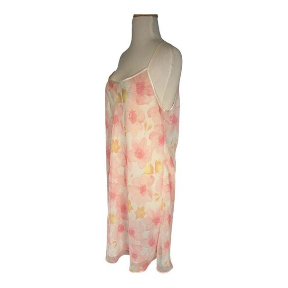 Valerie Stevens Floral Slip Dress & Robe Set XL Sheer Pink Lounge Nightgown Set - Picture 11 of 16